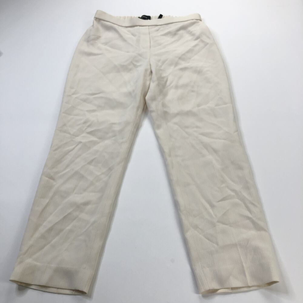 Theory Treeca 4 (Fit 29W 25L) Mid Rise Triacetate Elastic Dress Pants Ivory HRJ